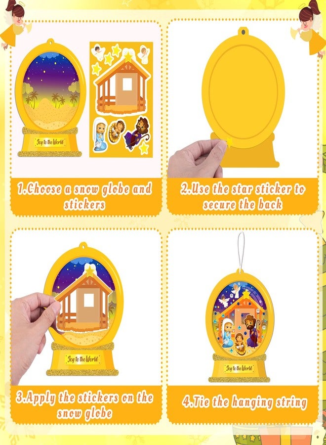 80UncleKimby 16PCS Christian Christmas Nativity Snow Globe Ornaments Crafts Kit, Make Your Own Religious Jesus Birth Scene Stickers Decorations Winter Holiday Birthday Gifts Party Favors Supplies - Image 4